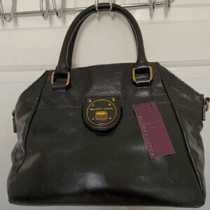 NWT Navy Elliott Lucca Leather Satchel Crossbody Purse